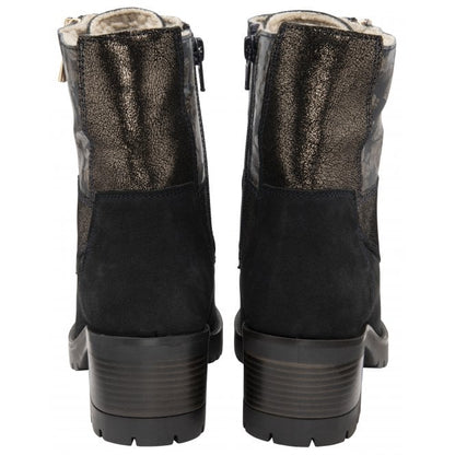 Navy Leather Oklahoma Zip-Up Ankle Boots | Lotus