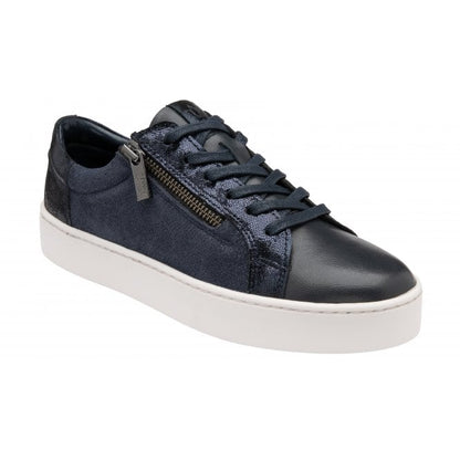  Navy Leather & Snake-Print Sky Casual Trainers | Stressless By Lotus