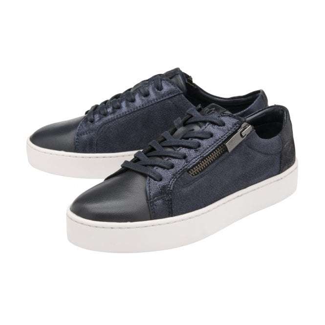  Navy Leather & Snake-Print Sky Casual Trainers | Stressless By Lotus