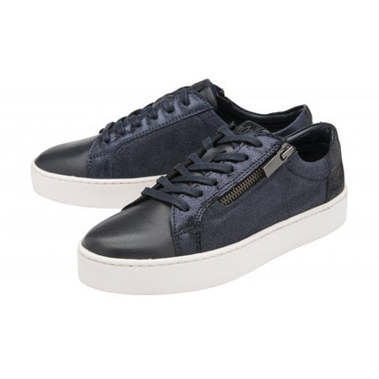  Navy Leather & Snake-Print Sky Casual Trainers | Stressless By Lotus