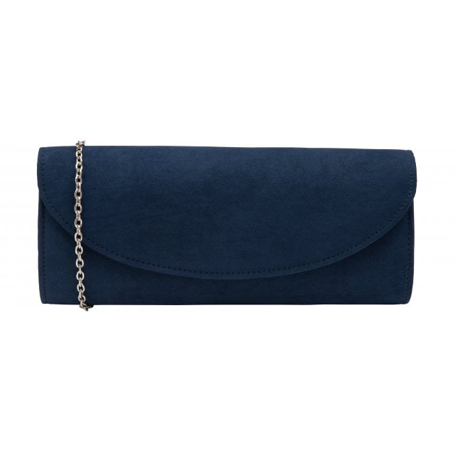  Navy Microfibre Claire Clutch Bag | Lotus