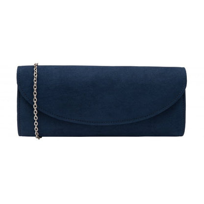  Navy Microfibre Claire Clutch Bag | Lotus