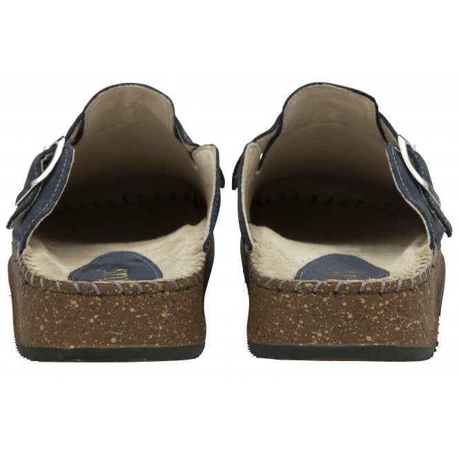  Navy Nubuck Evelina Round-Toe Mules | Lotus