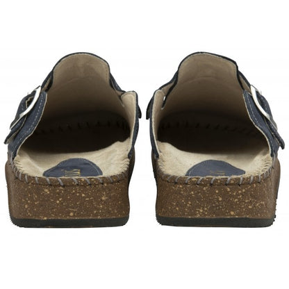  Navy Nubuck Evelina Round-Toe Mules | Lotus
