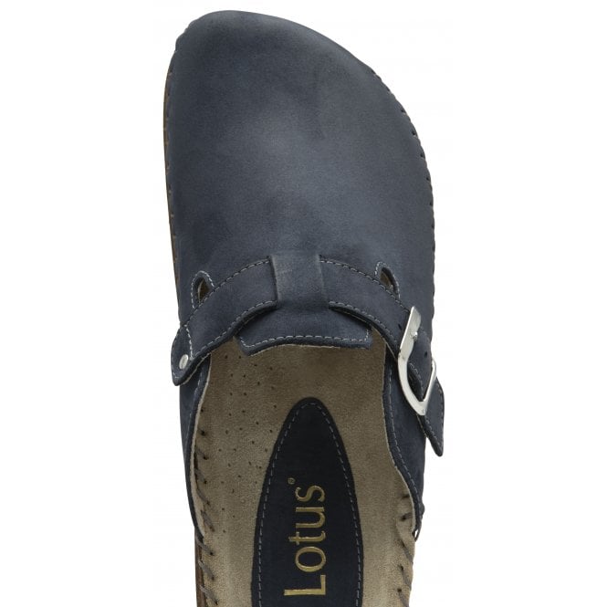  Navy Nubuck Evelina Round-Toe Mules | Lotus