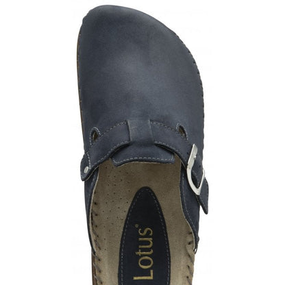  Navy Nubuck Evelina Round-Toe Mules | Lotus