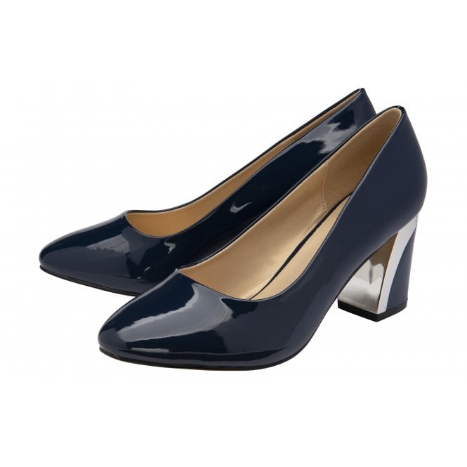  Navy Patent Eden Court Shoes | Lotus