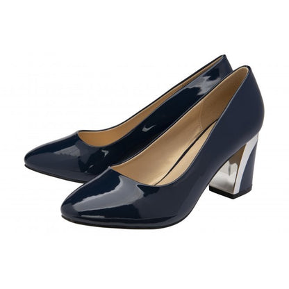  Navy Patent Eden Court Shoes | Lotus