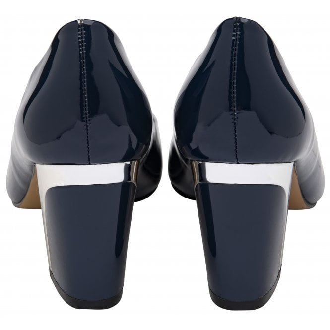  Navy Patent Eden Court Shoes | Lotus