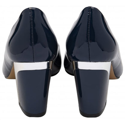  Navy Patent Eden Court Shoes | Lotus