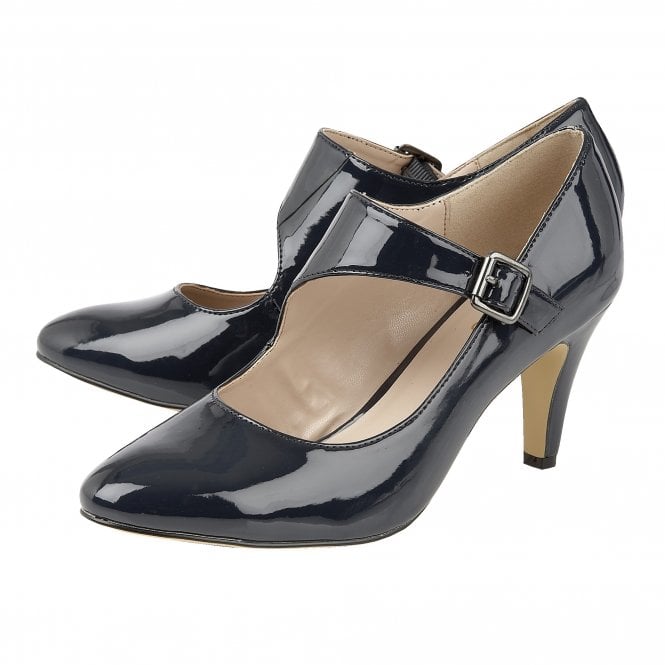  Navy Patent Laurana Court Shoes | Lotus 