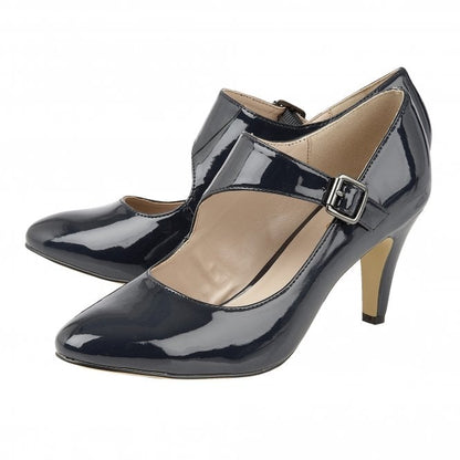  Navy Patent Laurana Court Shoes | Lotus 