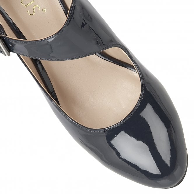 Navy Patent Laurana Court Shoes | Lotus 