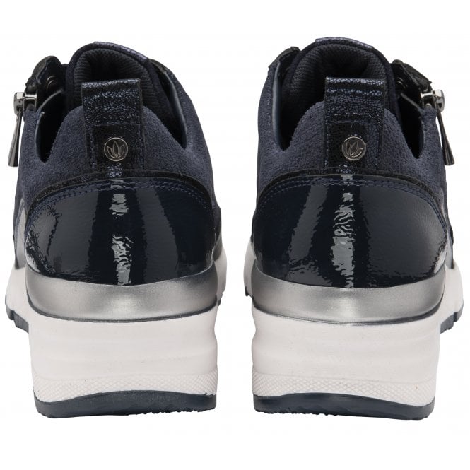  Navy Patent & Leather Sassy Casual Trainers | Stressless By Lotus