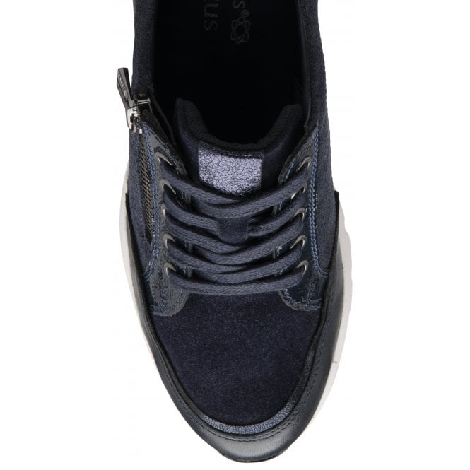  Navy Patent & Leather Sassy Casual Trainers | Stressless By Lotus