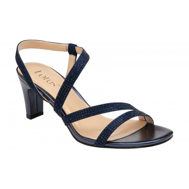  Navy Pearl Bernadette Open-Toe Sandals | Lotus
