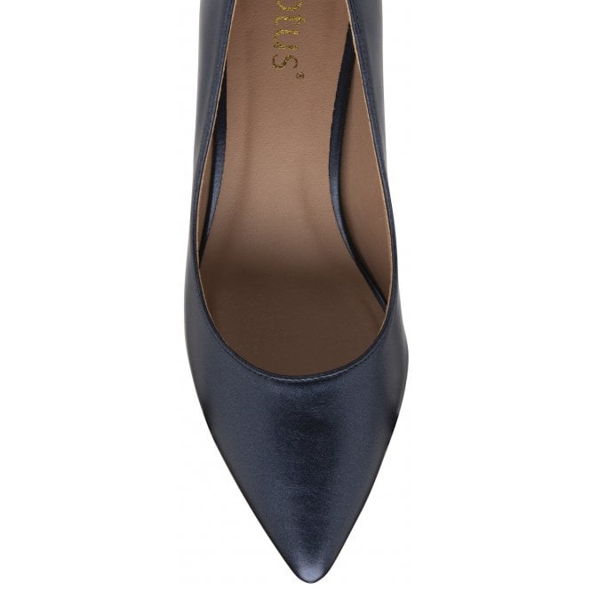  Navy Pearl Rachel Kitten Heel Court Shoes | Lotus