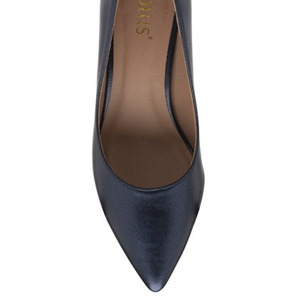  Navy Pearl Rachel Kitten Heel Court Shoes | Lotus