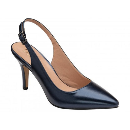  Navy Pearl Remy Slingback Court Shoes | Lotus 
