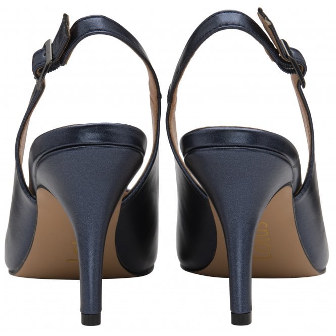  Navy Pearl Remy Slingback Court Shoes | Lotus 