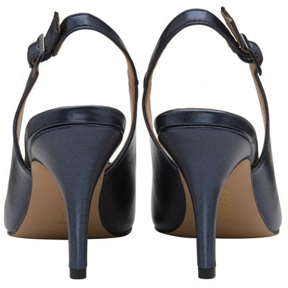  Navy Pearl Remy Slingback Court Shoes | Lotus 