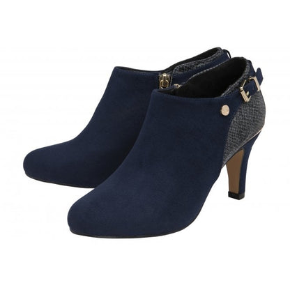  Navy & Snake-Print Ramona Heeled Shoe-Boots | Lotus