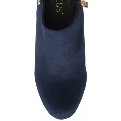  Navy & Snake-Print Ramona Heeled Shoe-Boots | Lotus