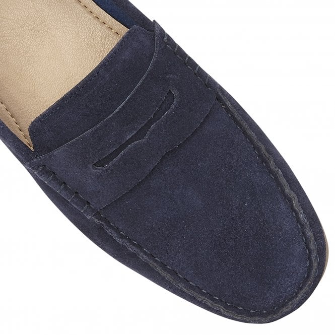  Navy Suede Addison Loafers | Lotus