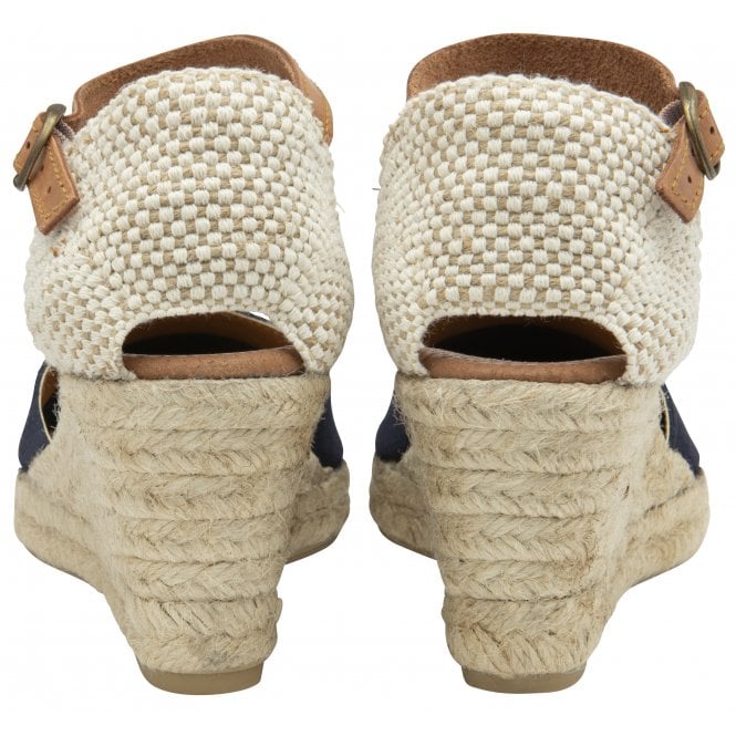  Navy Suede Antonella Espadrille Wedge Shoes | Lotus