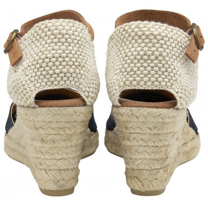  Navy Suede Antonella Espadrille Wedge Shoes | Lotus