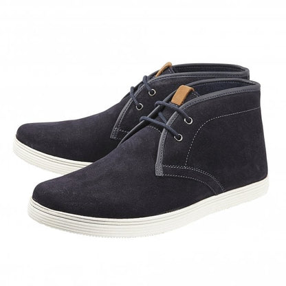  Navy Suede Caleb Lace-Up Boots | Lotus
