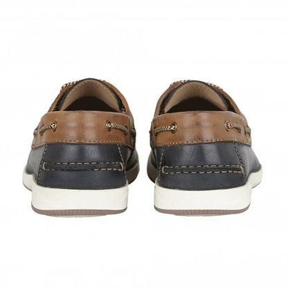  Navy & Tan Leather Weymouth Deck Shoes | Lotus