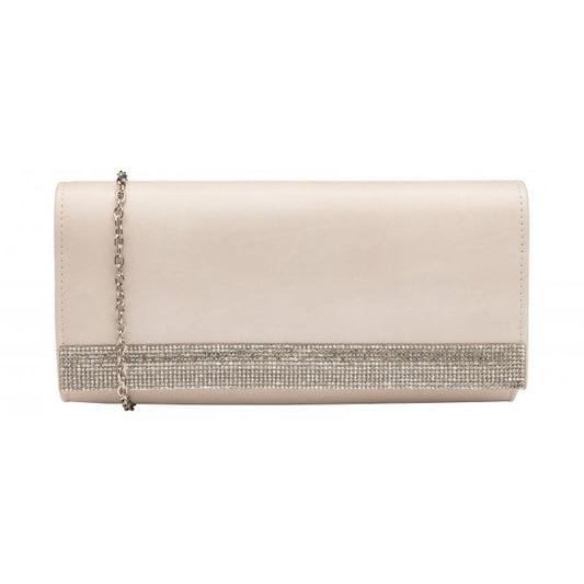  Nude & Diamante Amy Clutch Bag | Lotus