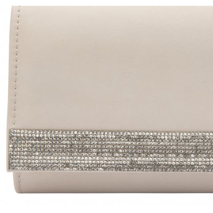  Nude & Diamante Amy Clutch Bag | Lotus
