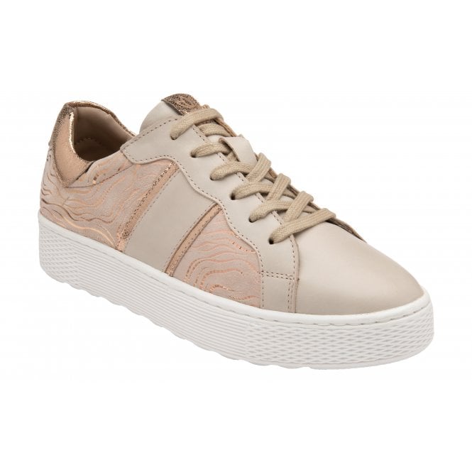  Nude & Metallic-Print Leather Simone Casual Trainers | Stressless By Lotus