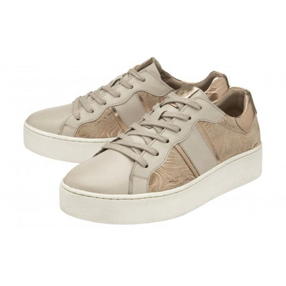  Nude & Metallic-Print Leather Simone Casual Trainers | Stressless By Lotus
