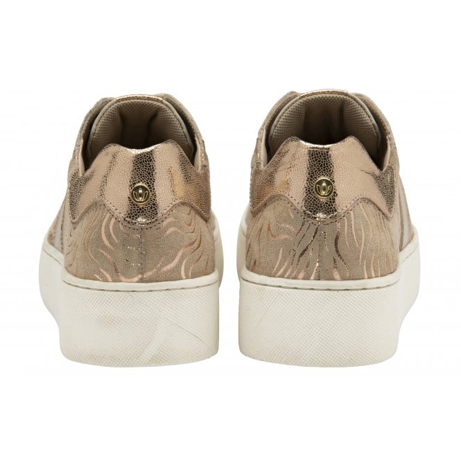  Nude & Metallic-Print Leather Simone Casual Trainers | Stressless By Lotus