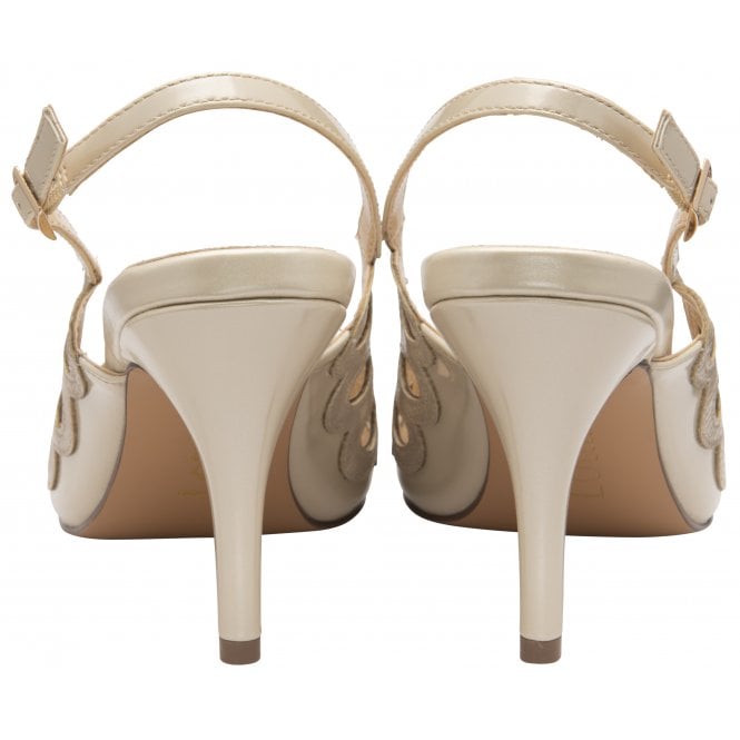  Nude & Snake-Print Debbie Slingback Court Shoes | Lotus 