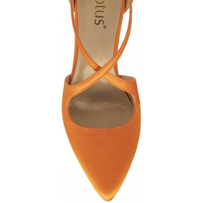  Orange Satin Willow Court Shoes | Lotus