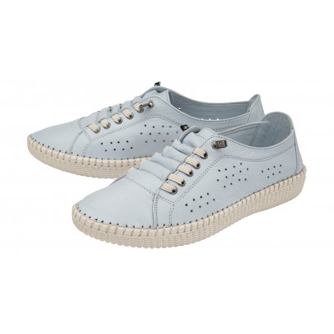  Pale Blue Leather Kamari Casual Shoes | Lotus