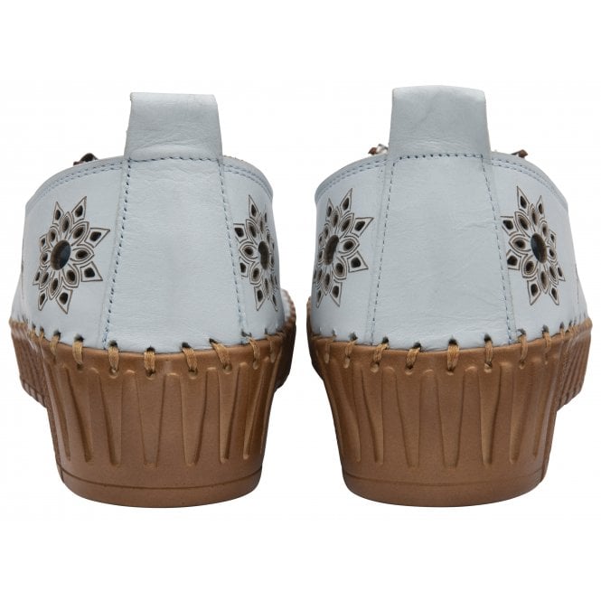  Pale Blue Leather Kristen Slip-On Shoes | Lotus