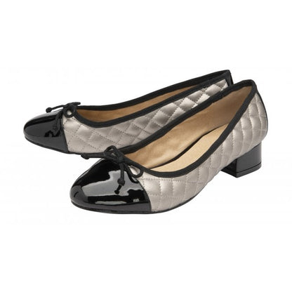 Pewter & Black Ivy Ballerina Shoes | Lotus
