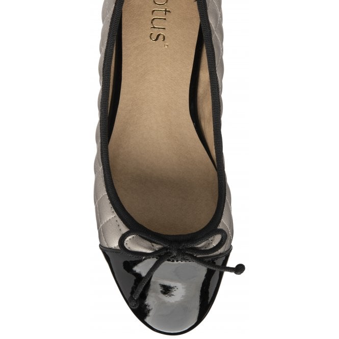 Pewter & Black Ivy Ballerina Shoes | Lotus