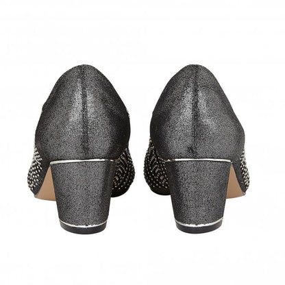  Pewter & Diamante Immy Open-Toe Shoes | Lotus