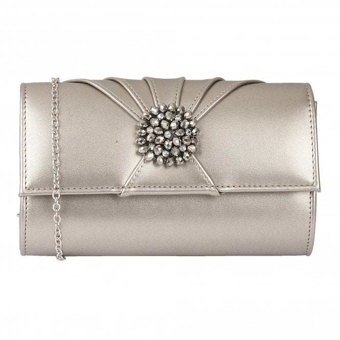  Pewter Metallic Aria Cluster Clutch Bag | Lotus 