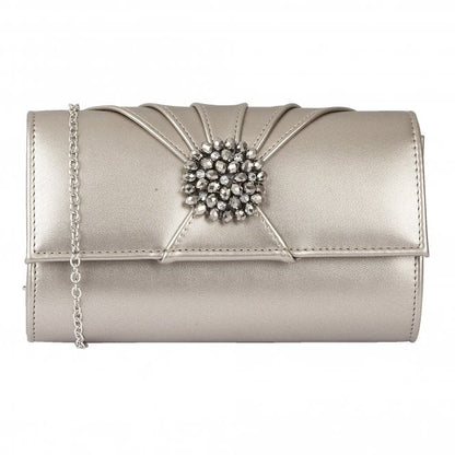 Pewter Metallic Aria Cluster Clutch Bag | Lotus 