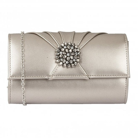  Pewter Metallic Aria Cluster Clutch Bag | Lotus 