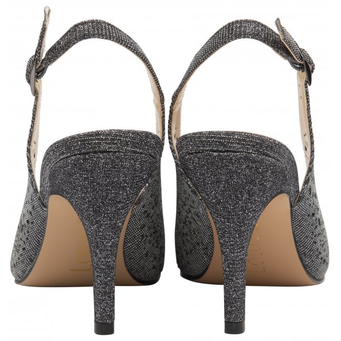  Pewter Textile Lyla Slingback Court Shoes | Lotus
