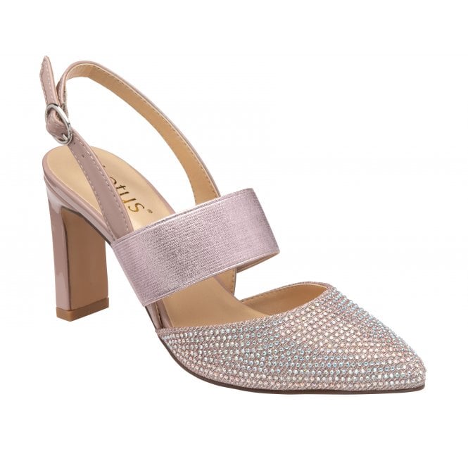  Pink & Diamante Joie Slingback Court Shoes | Lotus
