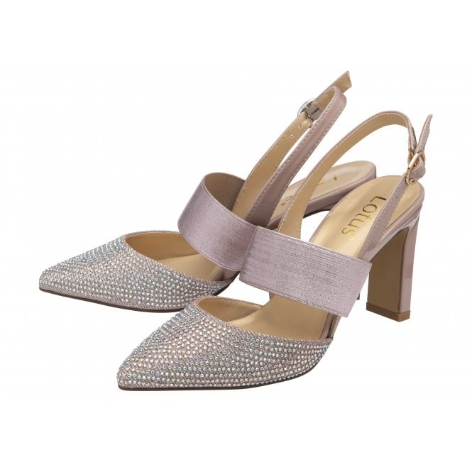  Pink & Diamante Joie Slingback Court Shoes | Lotus
